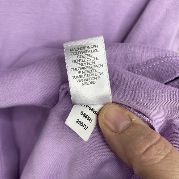 J Jill Perfect Pima Top Womens XL Purple Crew Neck Shirttail Tee Short Sleeve - Picture 6 of 7